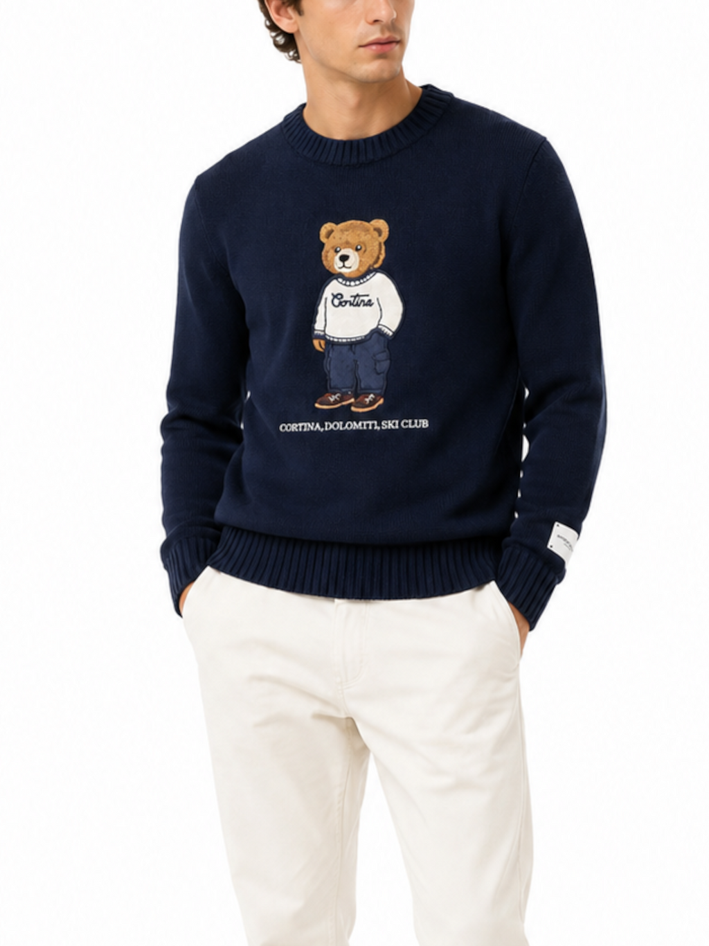 Maglia Superculture Blu Orsacchiotto girocollo AK7043 BLU SUPERCULTURE 