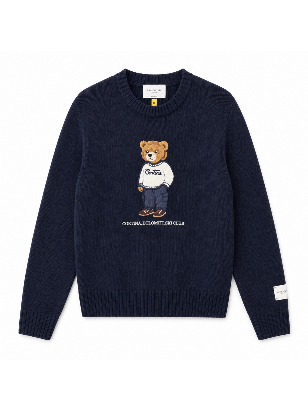 Maglia Superculture Blu Orsacchiotto girocollo AK7043 BLU SUPERCULTURE 