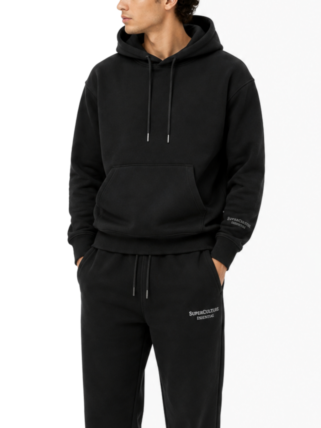 Felpa Superculture Nero Boxy fit con cappuccio DENNIS NERO SUPERCULTURE 