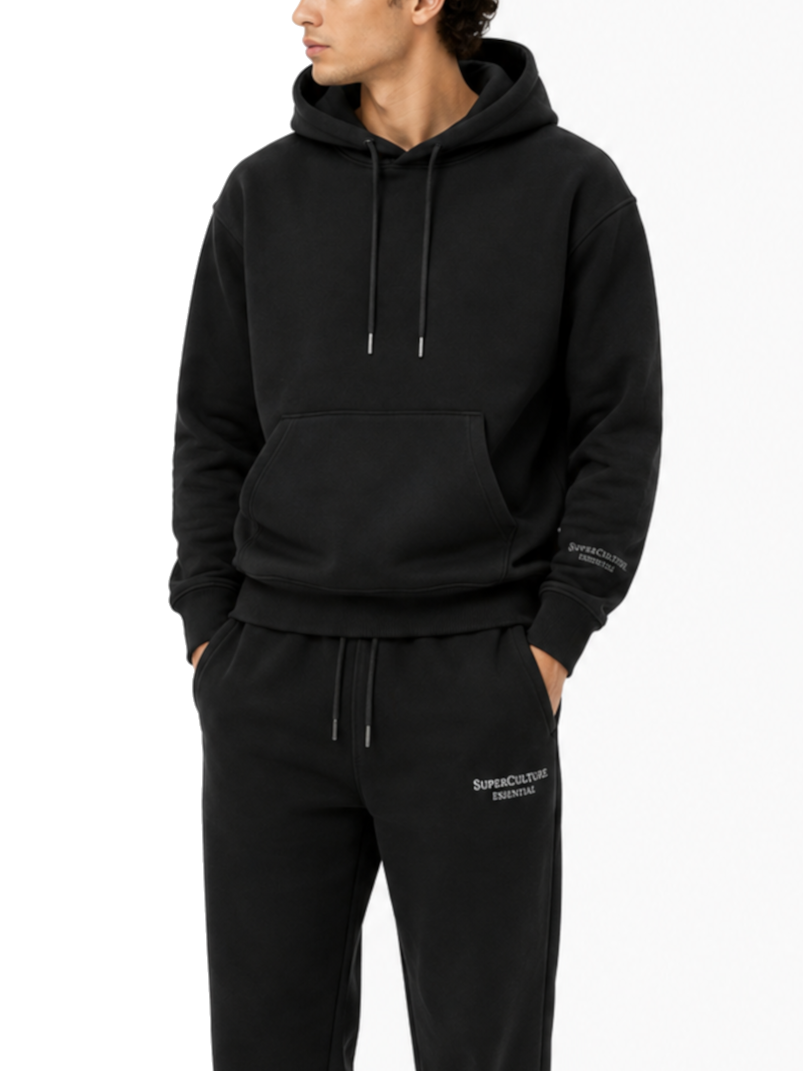 Felpa Superculture Nero Boxy fit con cappuccio DENNIS NERO SUPERCULTURE 