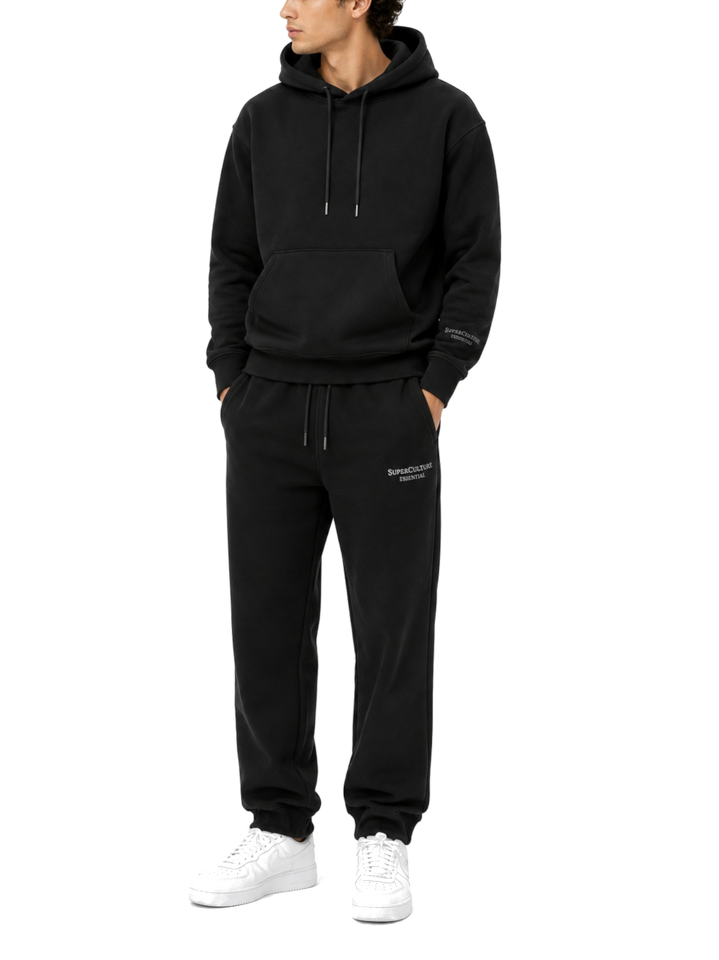 Felpa Superculture Nero Boxy fit con cappuccio DENNIS NERO SUPERCULTURE 