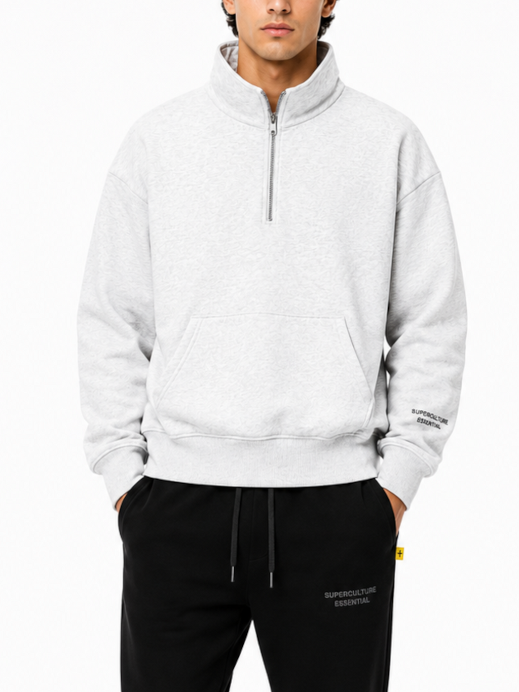 Felpa Superculture Grigio mezza zip FOLK GRIGIO SUPERCULTURE 