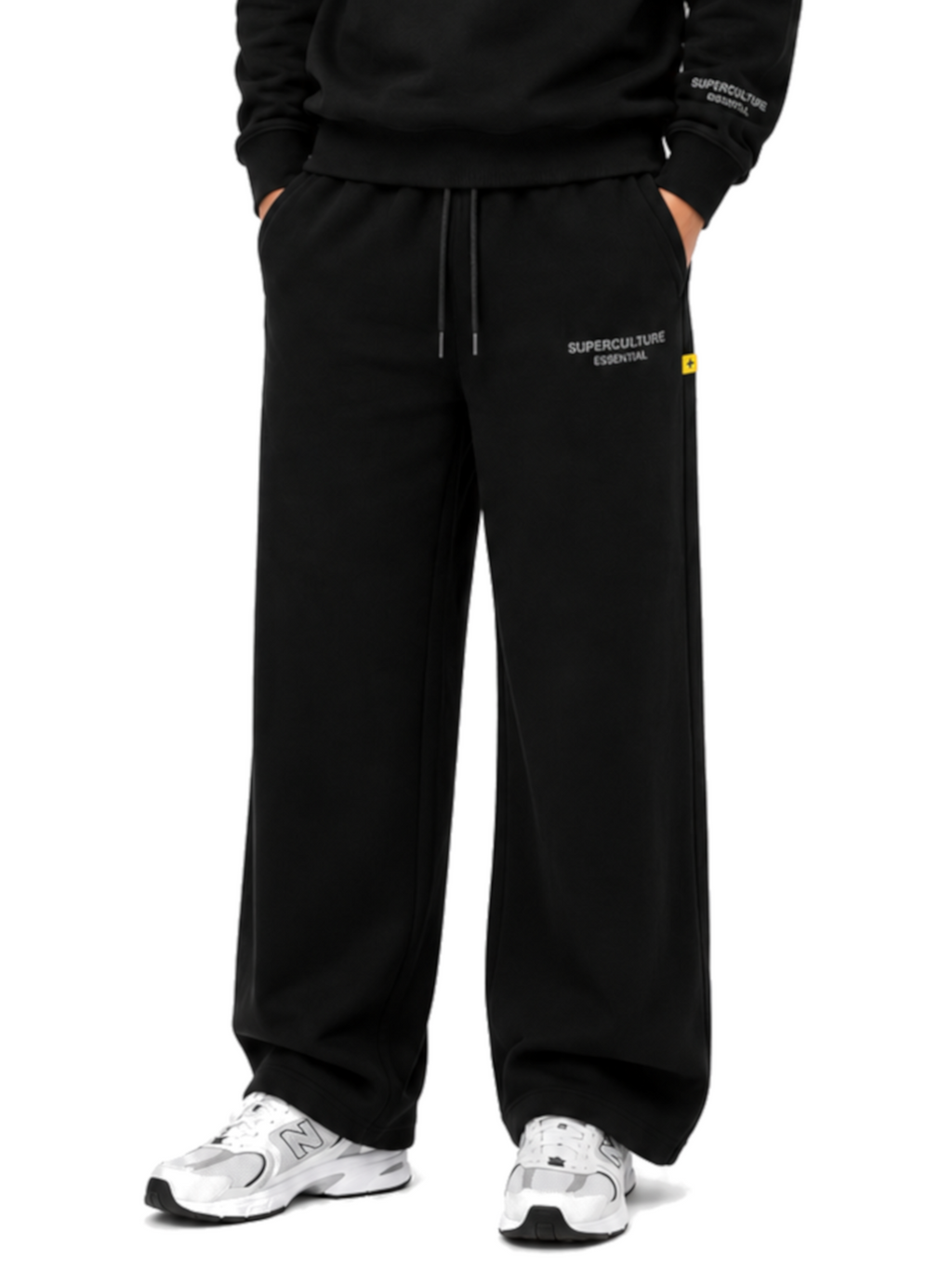 Pantalone Superculture Nero James largo in felpa JAMES NERO SUPERCULTURE 