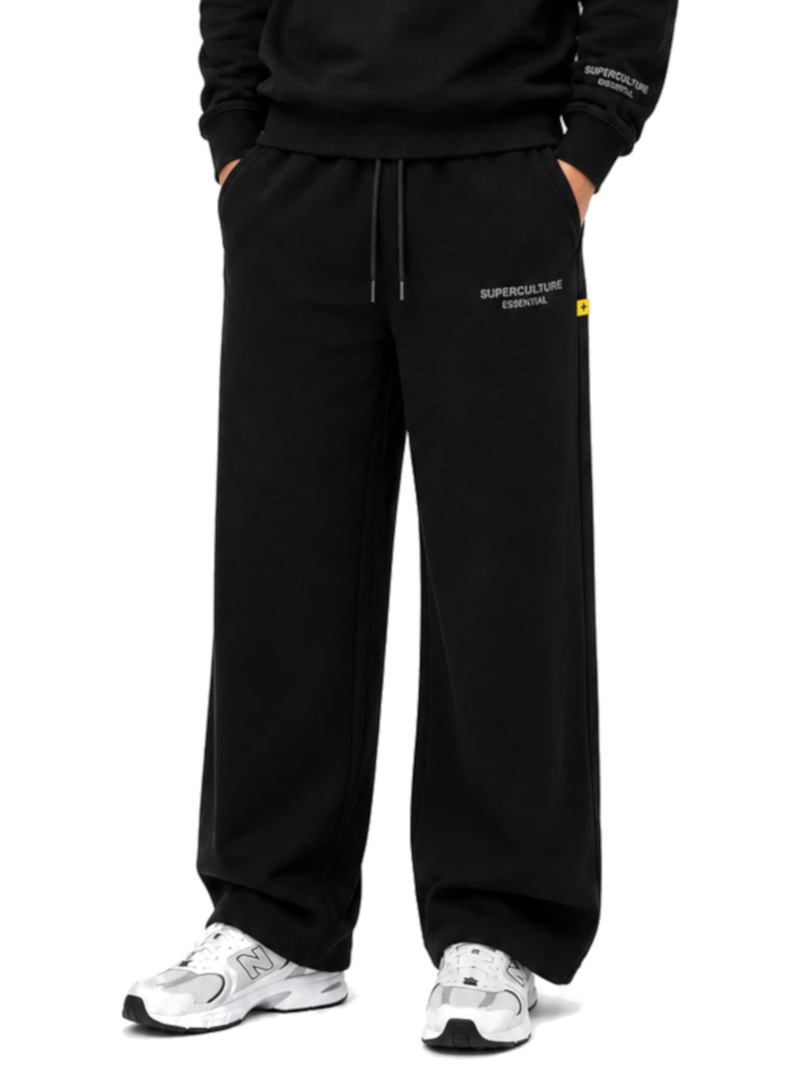Pantalone Superculture Nero James largo in felpa JAMES NERO SUPERCULTURE 