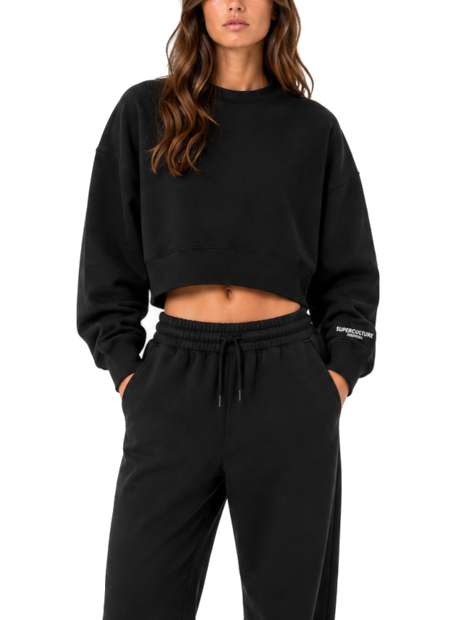 Felpa Superculture Nera cropped LINSEY NERO SUPERCULTURE 