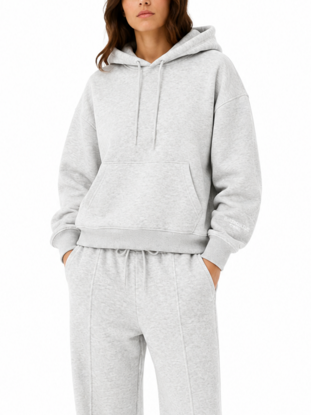 Felpa Superculture Grigia con cappuccio cropped SALLY GRIGIO SUPERCULTURE 