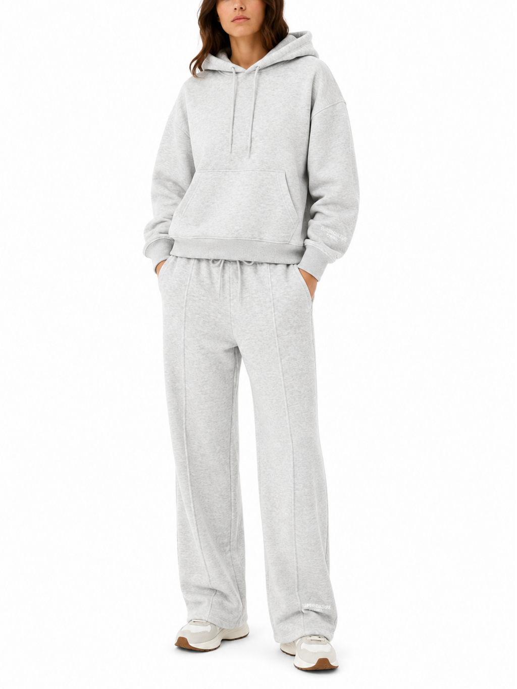 Felpa Superculture Grigia con cappuccio cropped SALLY GRIGIO SUPERCULTURE 