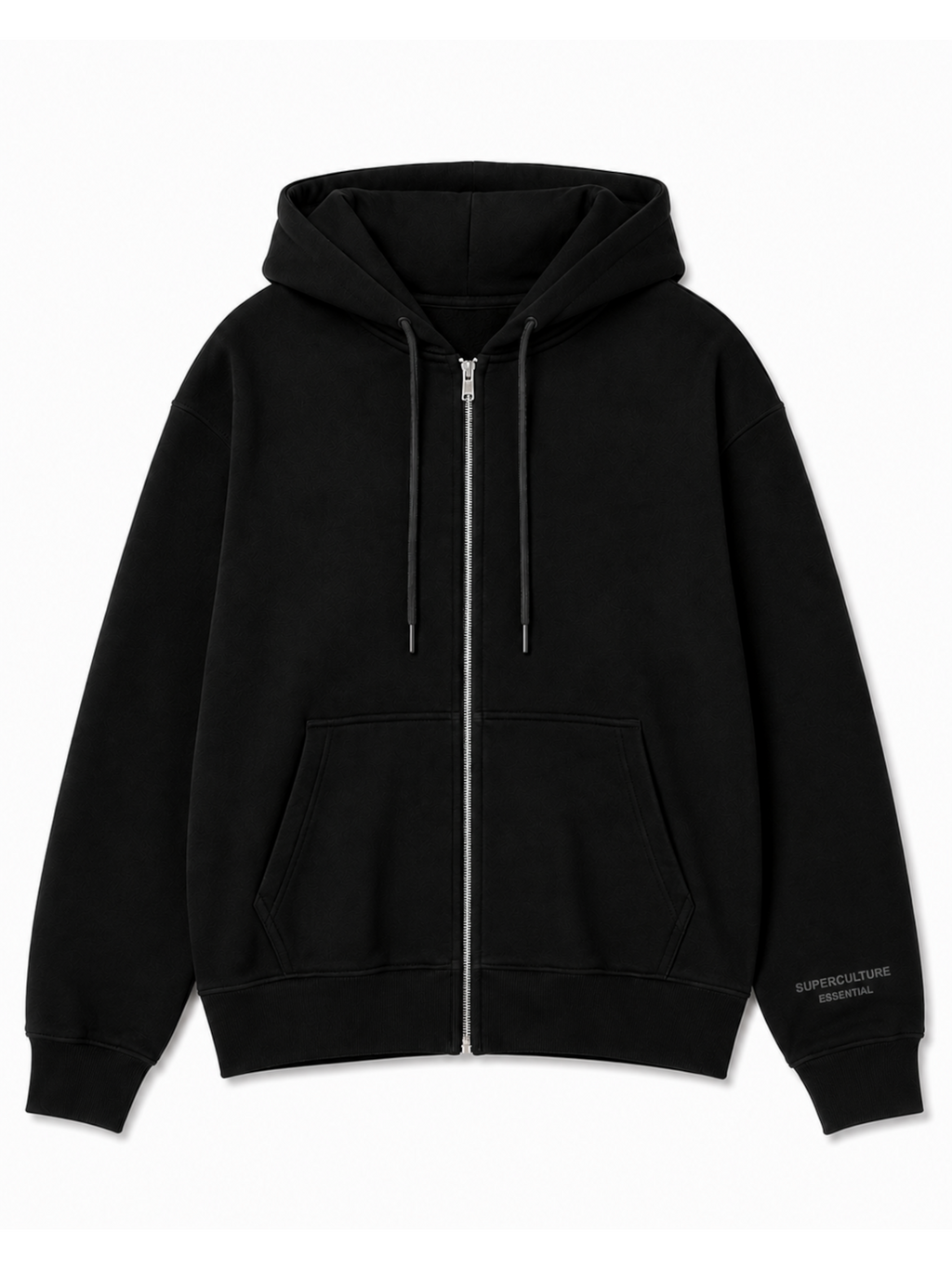 Felpa Superculture Nero zip cappuccio Boxy fit TRAVIS NERO SUPERCULTURE 