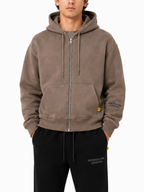 Felpa Superculture Tortora zip cappuccio Boxy fit TRAVIS TORTORA SUPERCULTURE 