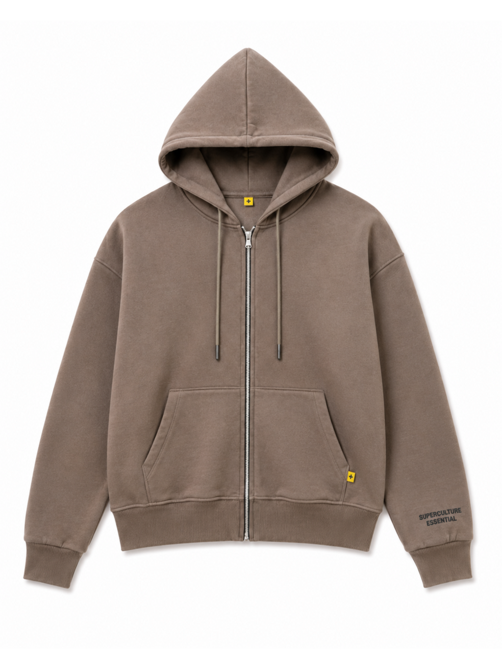 Felpa Superculture Tortora zip cappuccio Boxy fit TRAVIS TORTORA SUPERCULTURE 