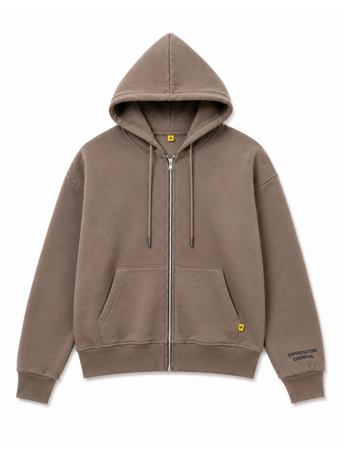 Felpa Superculture Tortora zip cappuccio Boxy fit TRAVIS TORTORA SUPERCULTURE 