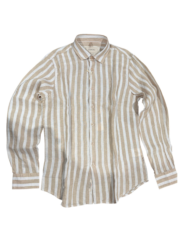 Camicia Gianni Lupo Riga Beige in lino