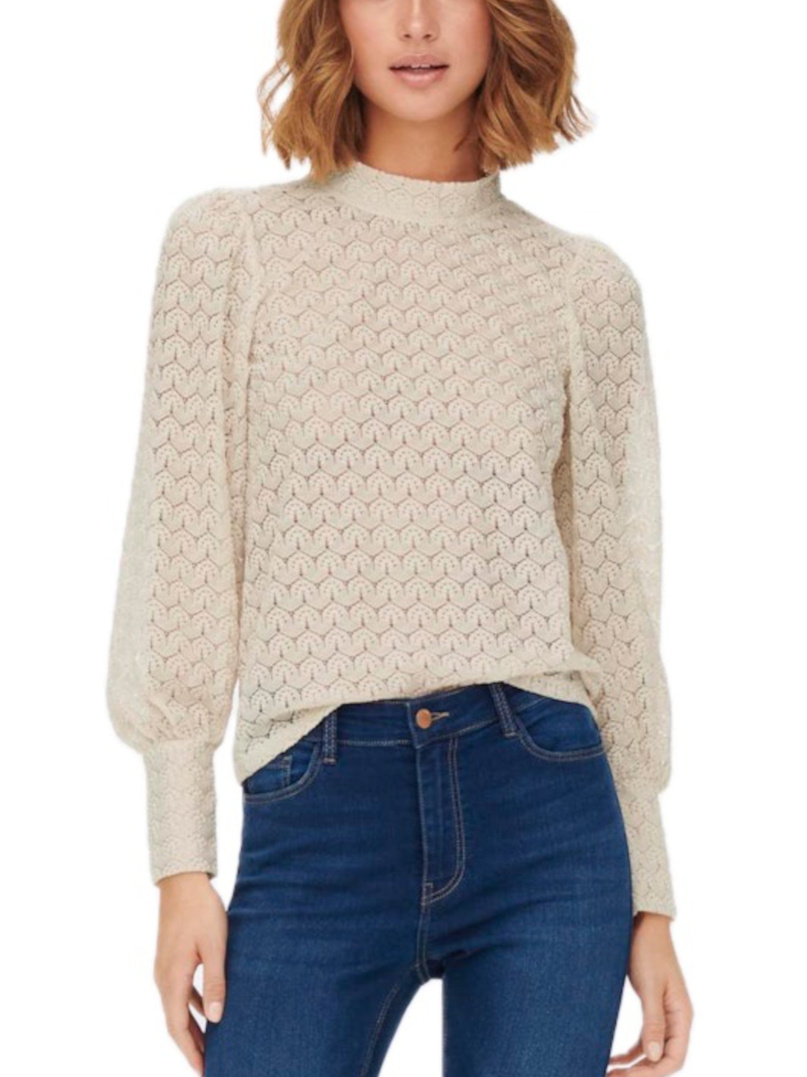 Blusa Jacqueline De Yong Bianco girocollo 15268408 /Cloud Dancer JDY 