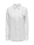 Camicia Only Mille Bianca con fiore in tessuto 15319038 /Cloud Dancer ONLY 