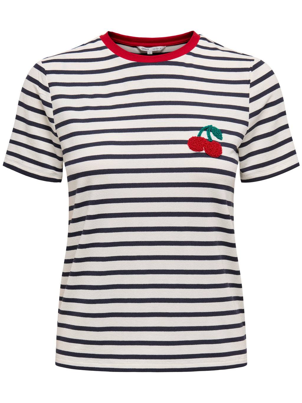 T-shirt Only Bianco Ciliegia Eart a righe 15318959 /Cherry Cloud Dancer ONLY 