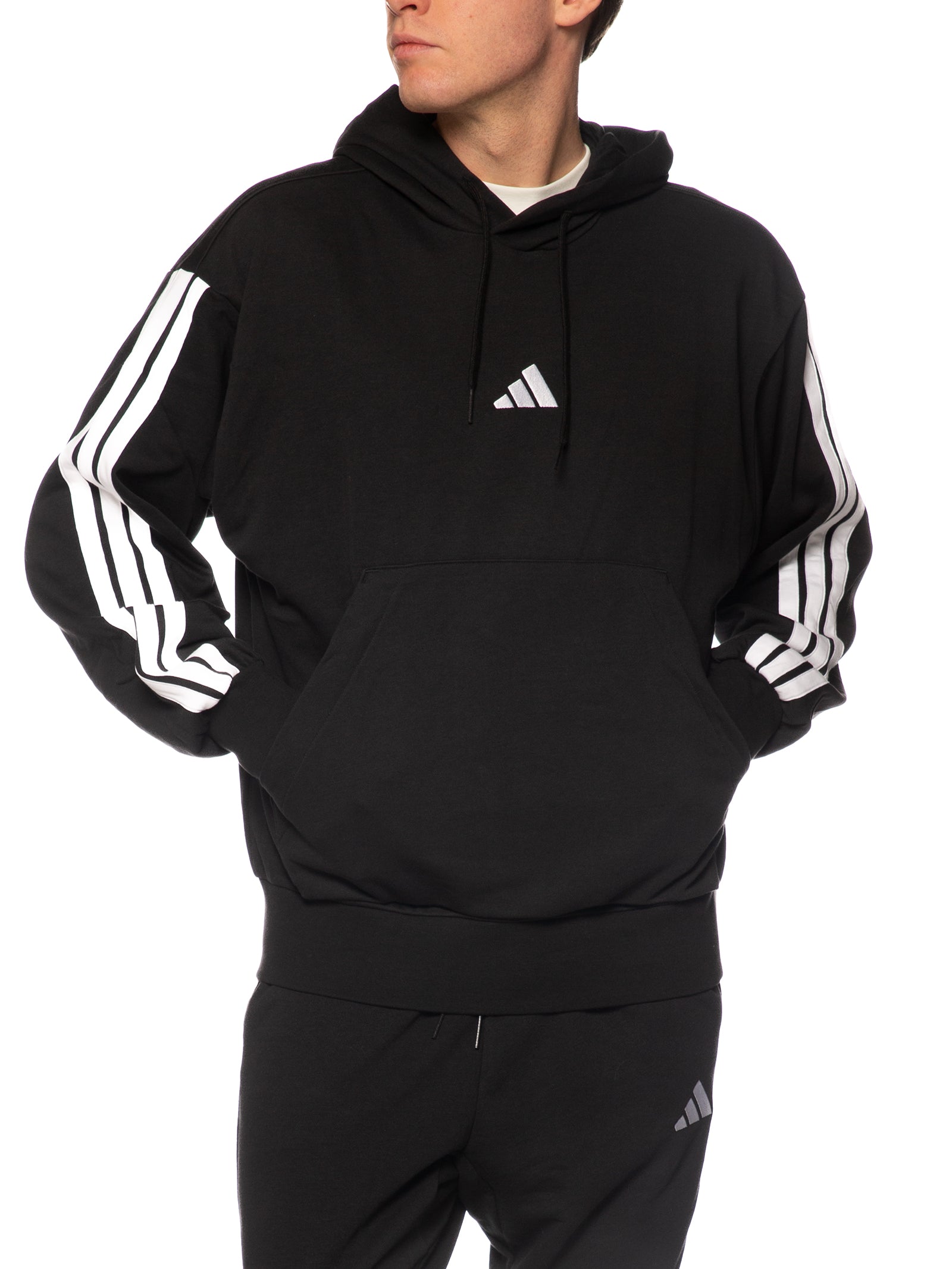 Felpa Adidas Nero con cappuccio JD1874 NERO ADIDAS 