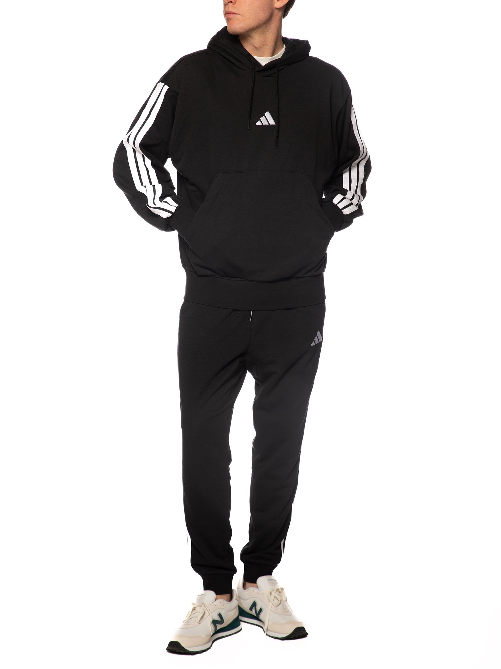 Felpa Adidas Nero con cappuccio JD1874 NERO ADIDAS 