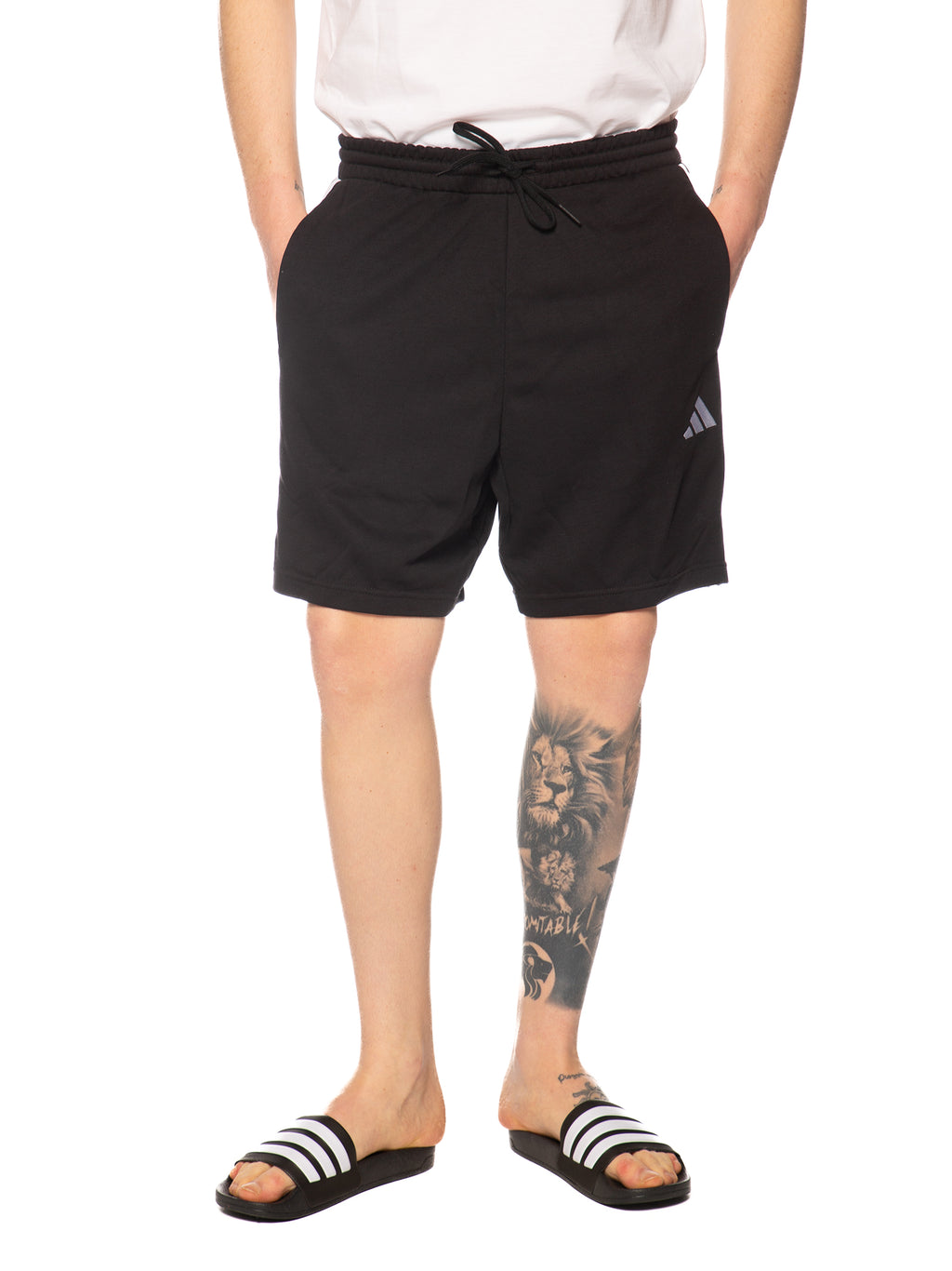 Bermuda Adidas Nero in felpa JE6414 NERO ADIDAS 
