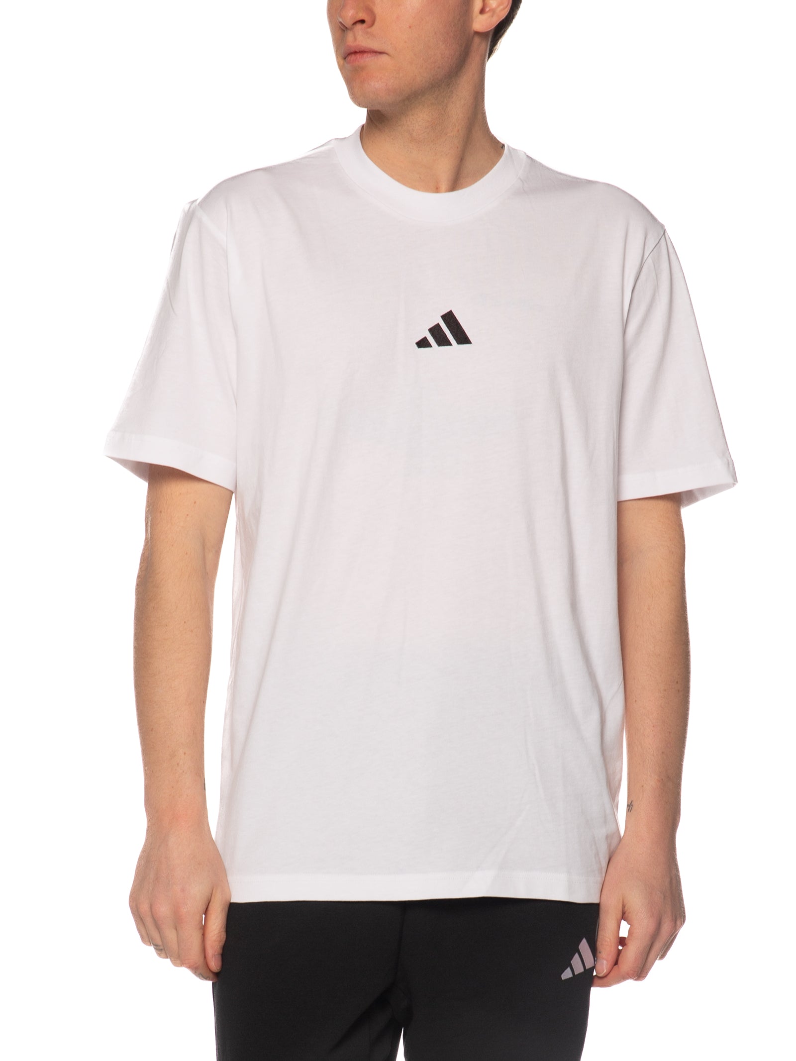 T-shirt Adidas Bianco logo piccolo JF1092 BIANCO ADIDAS 