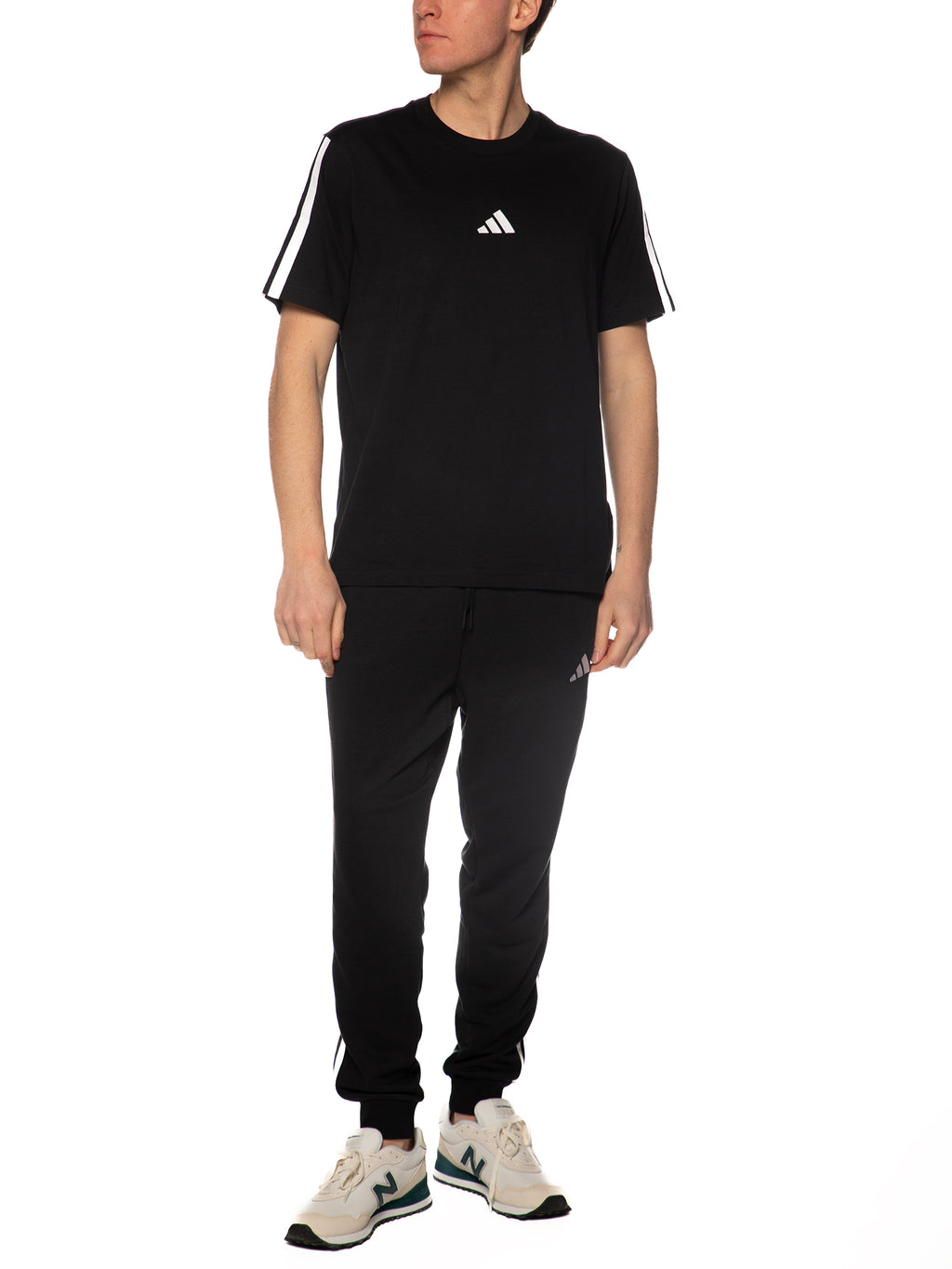 T-shirt Adidas Nero logo piccolo banda JW1949 NERO ADIDAS 