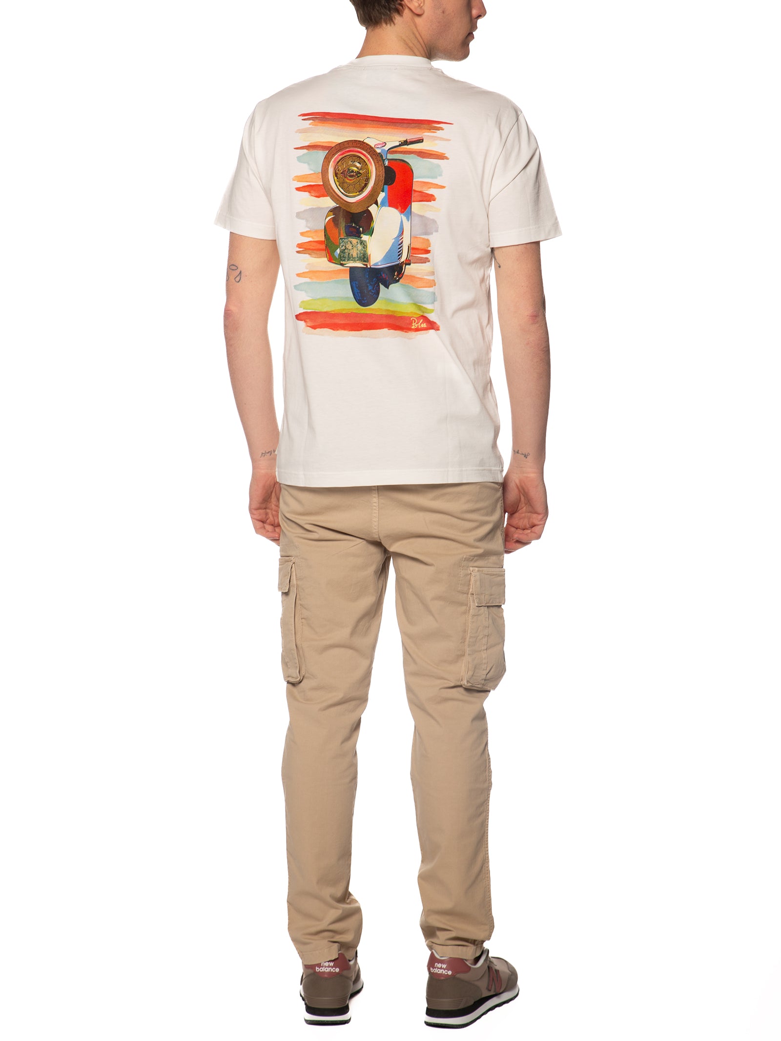 T-shirt Block Eleven Latte stampa vespa 15VESPA OFF WHITE BLOCK ELEVEN 