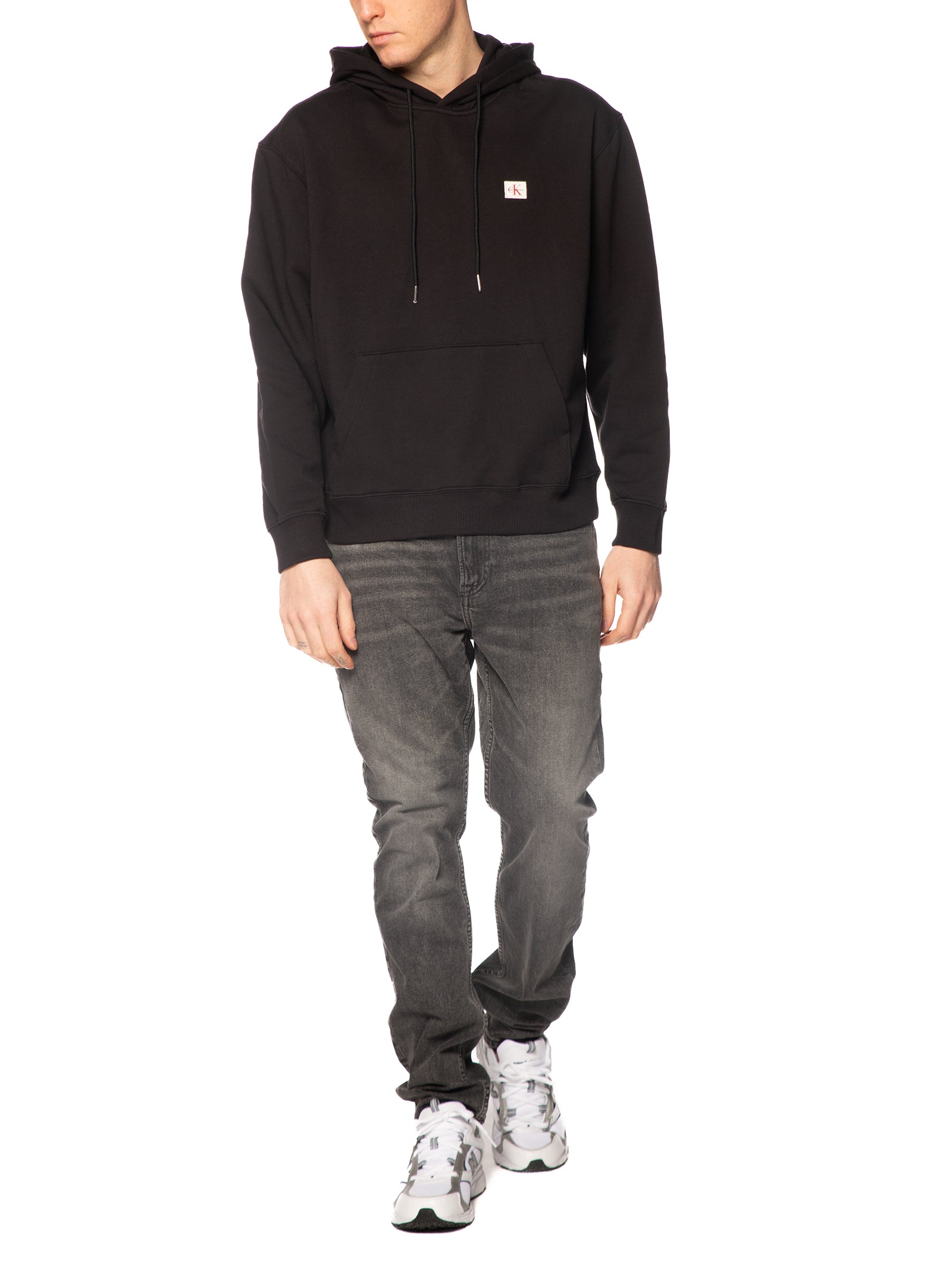 Felpa Calvin Klein Nero Terry cappuccio LV04RC274G UB1 CALVIN KLEIN 