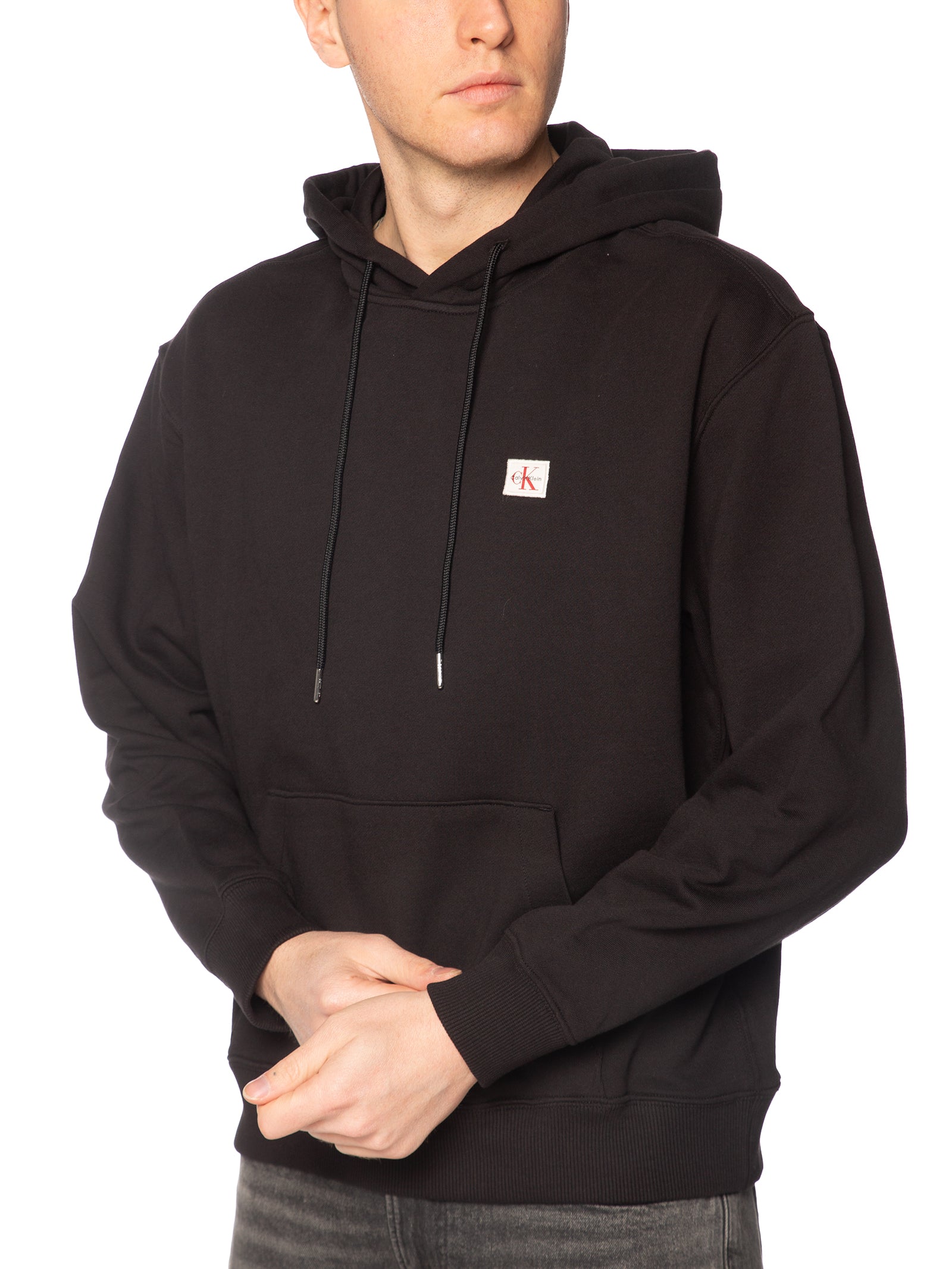 Felpa Calvin Klein Nero Terry cappuccio LV04RC274G UB1 CALVIN KLEIN 