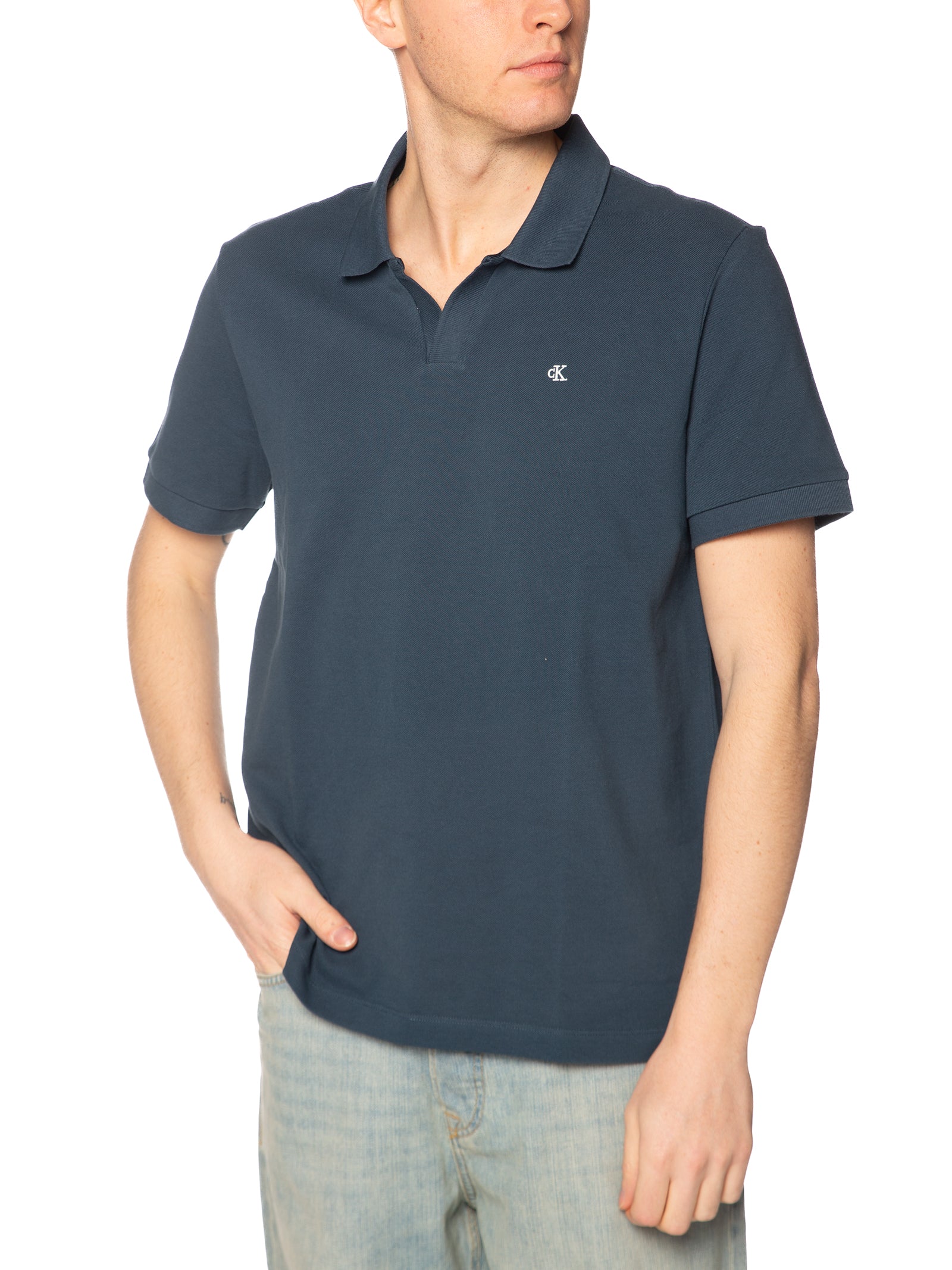 Polo Calvin Klein Blu collo aperto LV04RF215G PQ6 CALVIN KLEIN 