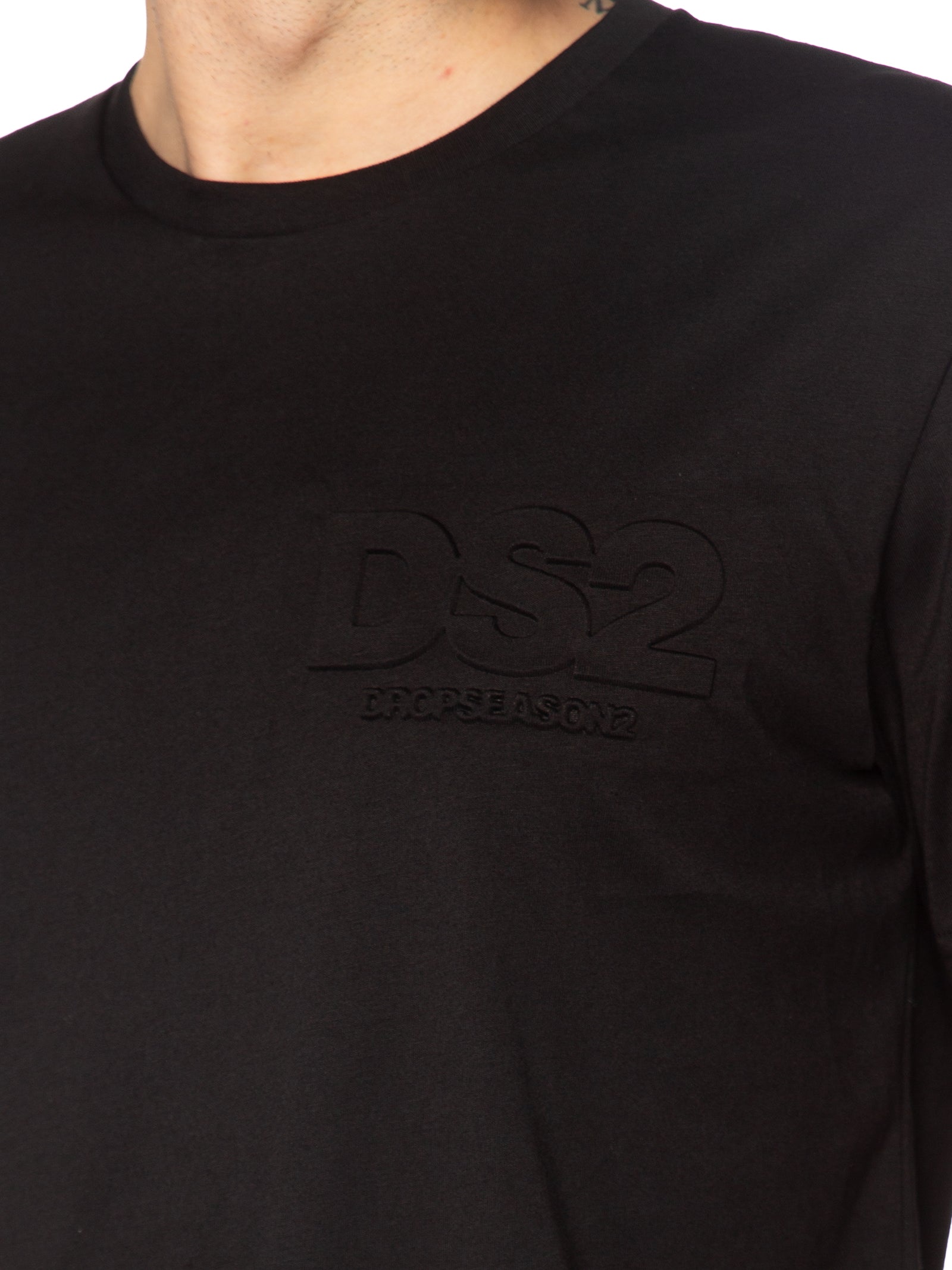 T-shirt DS2 Nero stampa in rilievo SS26205 NERO DS2 