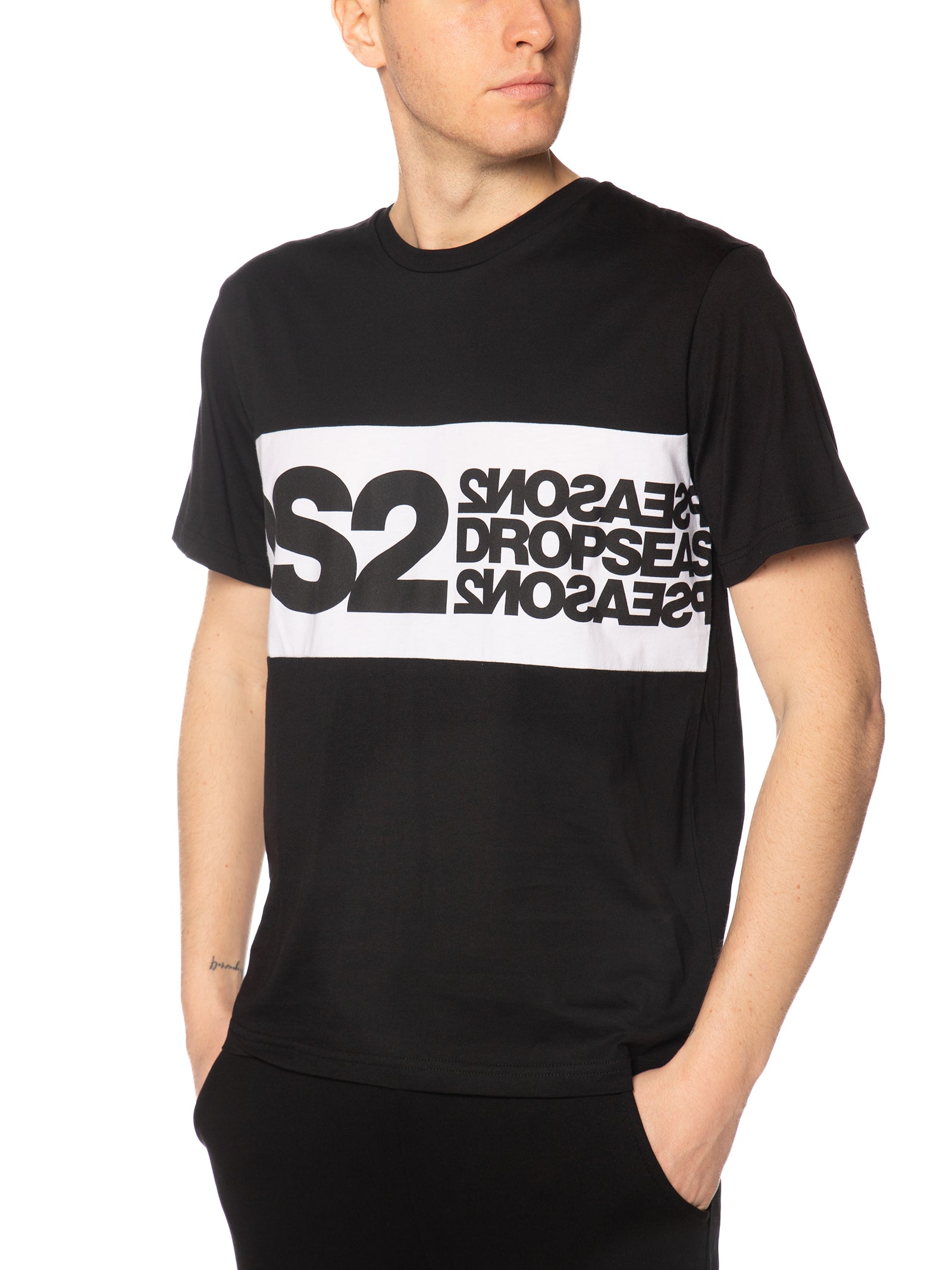 T-shirt DS2 Nero con maxi stampa SS26214 NERO DS2 