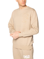 Felpa DS2 Sabbia girocollo ricamo SS26228 SABBIA DS2 
