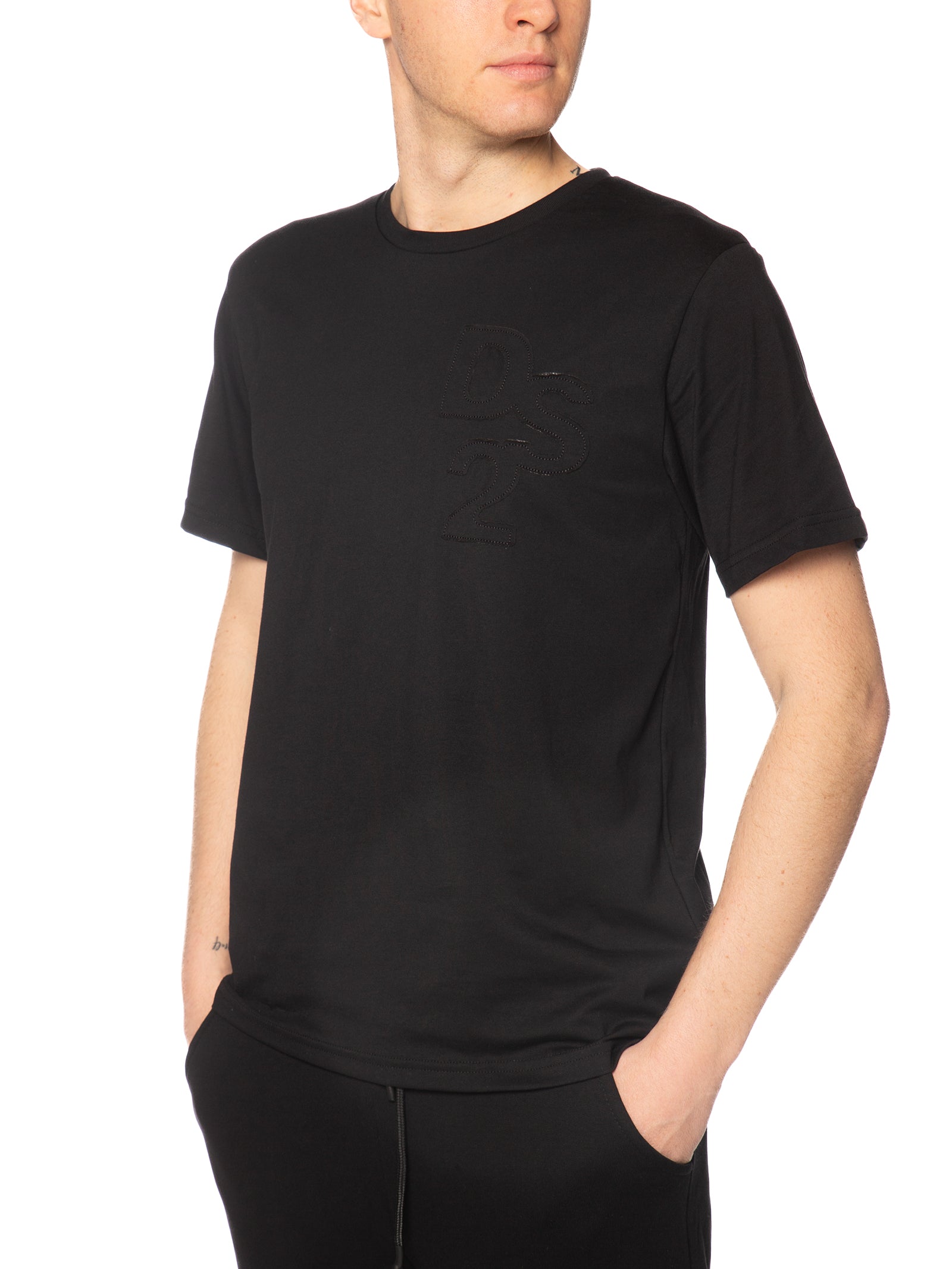 T-shirt DS2 Nero girocollo ricamo SS26229 NERO DS2 