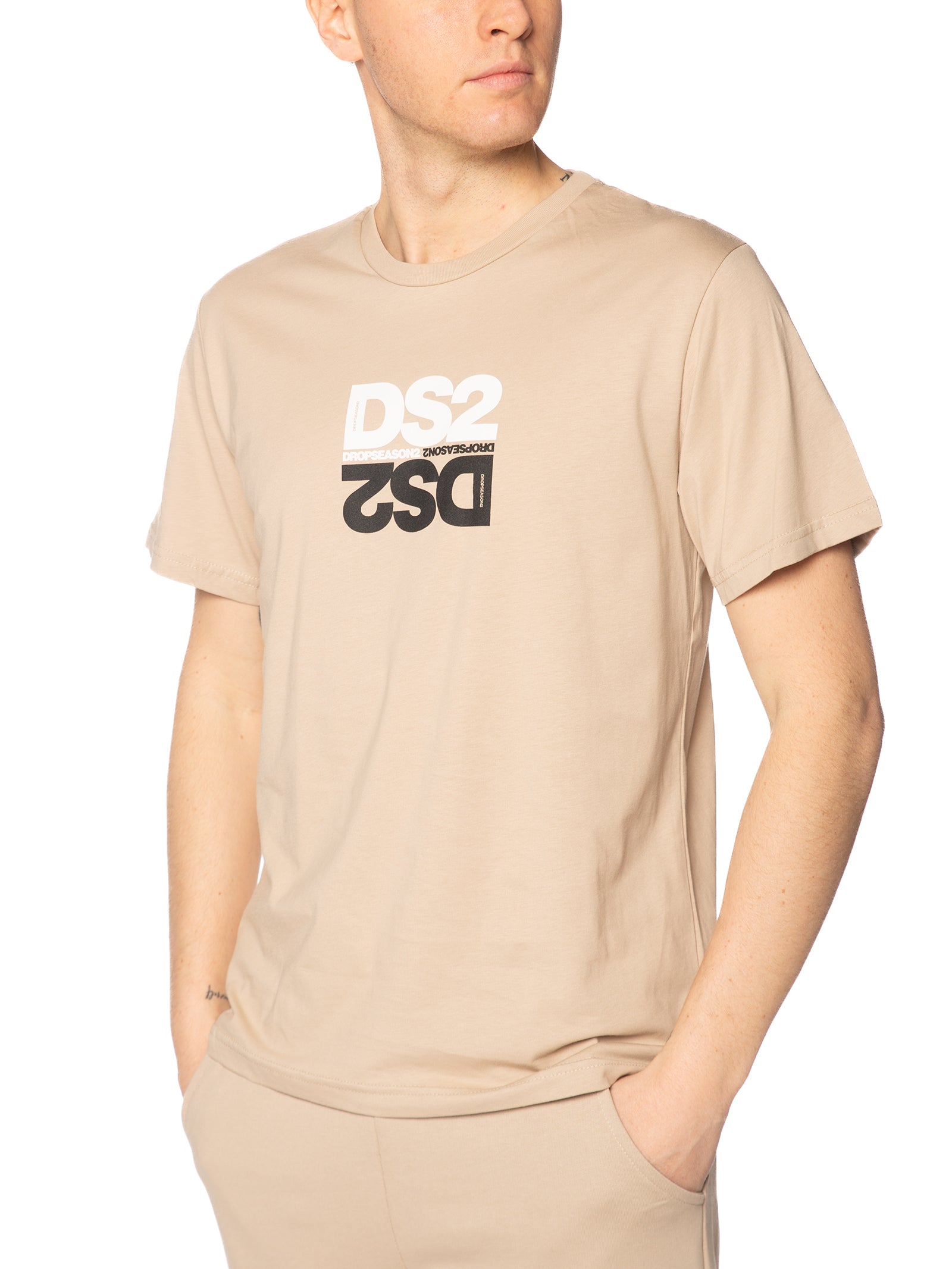 T-shirt DS2 Sabbia stampa specchio SS26251 SABBIA DS2 
