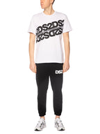 T-shirt DS2 Bianco con stampa diagonal SS26257 BIANCO DS2 