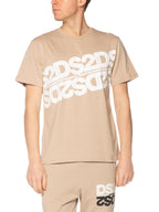T-shirt DS2 Sabbia con stampa diagonal SS26257 SABBIA DS2 