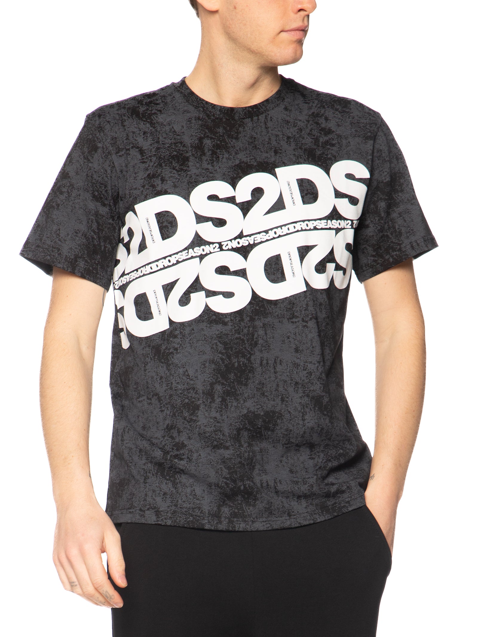 T-shirt DS2 Nero Stone girocollo SS26264 NERO DS2 