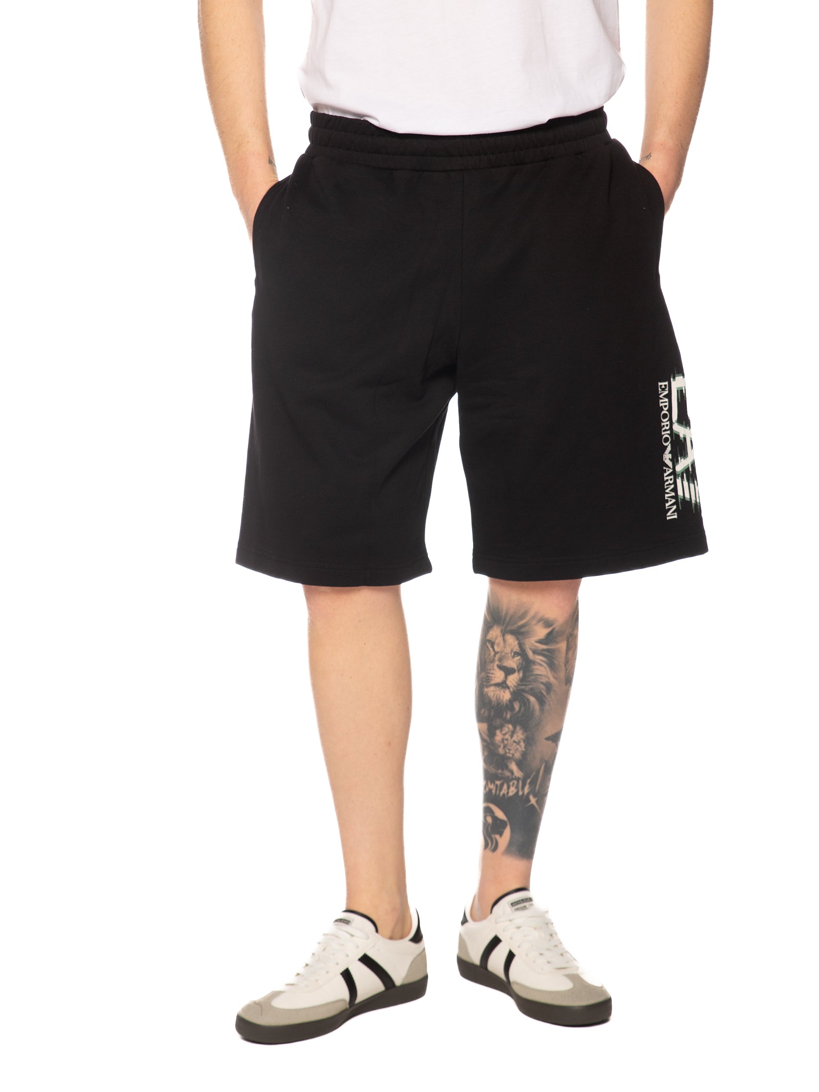 Bermuda Emporio Armani Nero in felpa 7M001329 UC001 EA7 