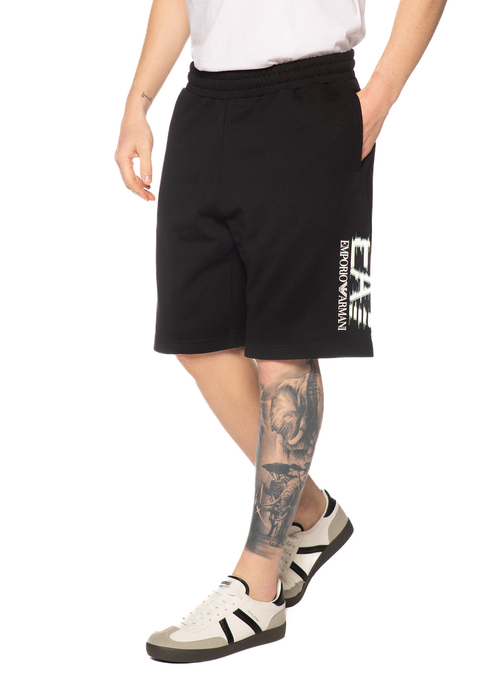 Bermuda Emporio Armani Nero in felpa 7M001329 UC001 EA7 