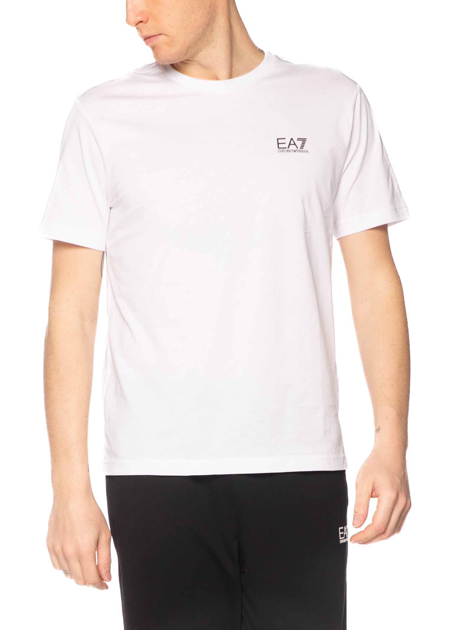 T-shirt Emporio Armani Bianco logo piccolo 8NPT25 1100 EA7 