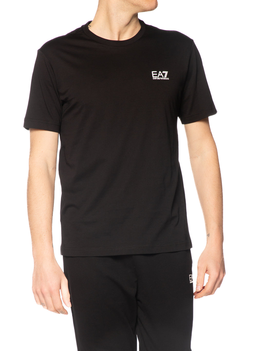 T-shirt Emporio Armani Nero logo piccolo 8NPT25 1200 EA7 