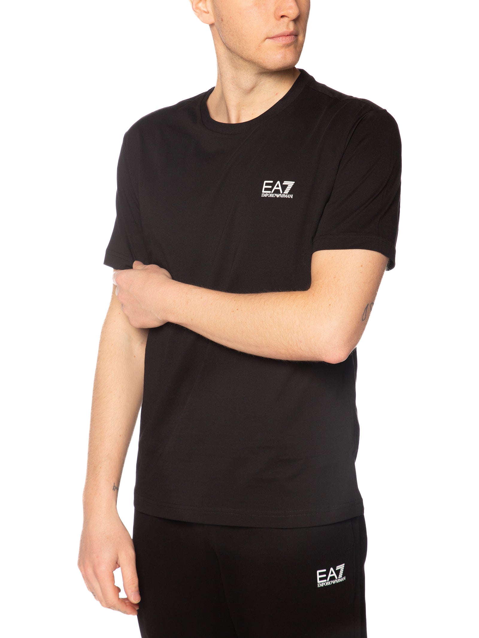 T-shirt Emporio Armani Nero logo piccolo 8NPT25 1200 EA7 