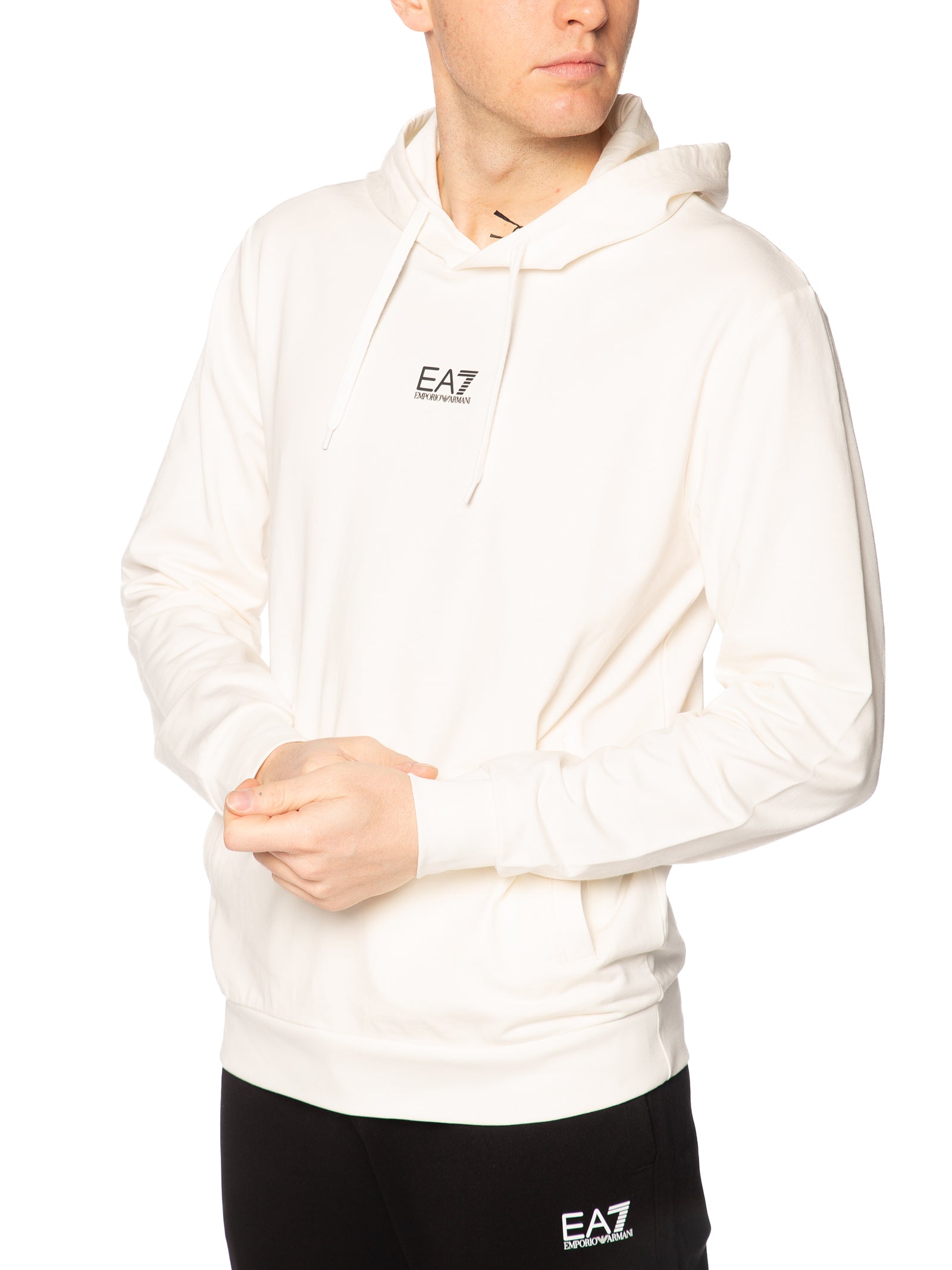 Felpa Emporio Armani Panna con cappuccio 8NPV64F M0036 EA7 