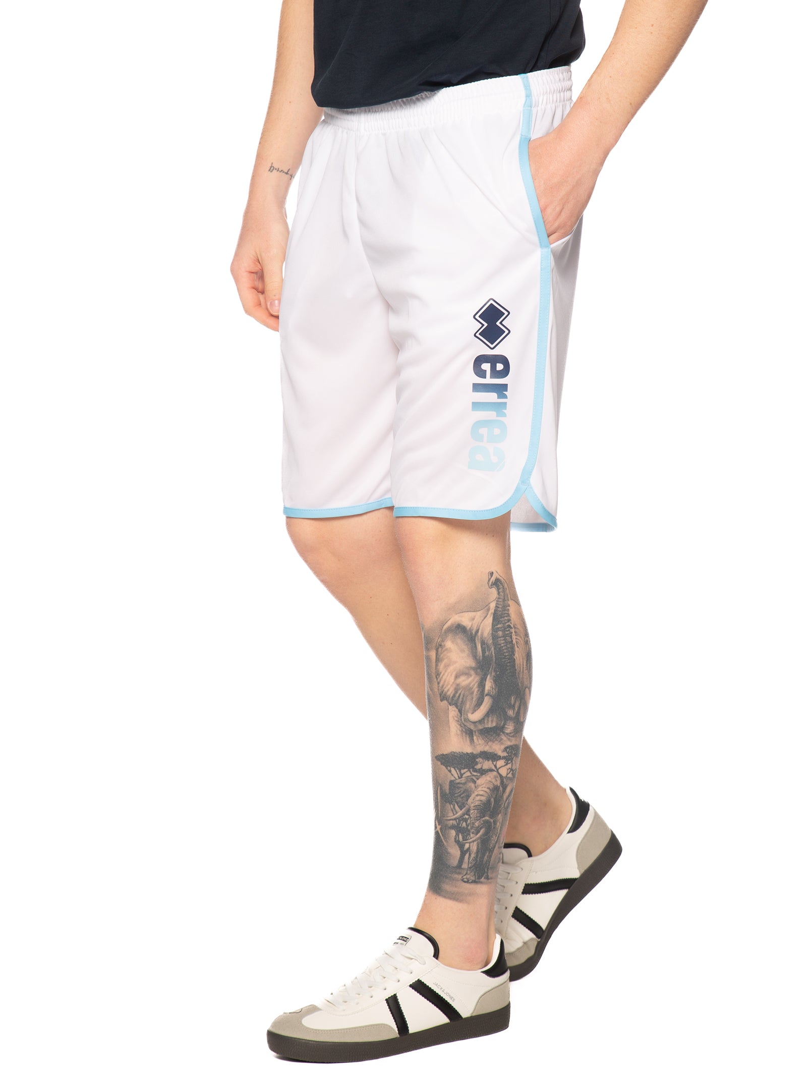 Bermuda Errea Bianco Celeste con logo grande R33P0U DEGRADE240 ERREA 