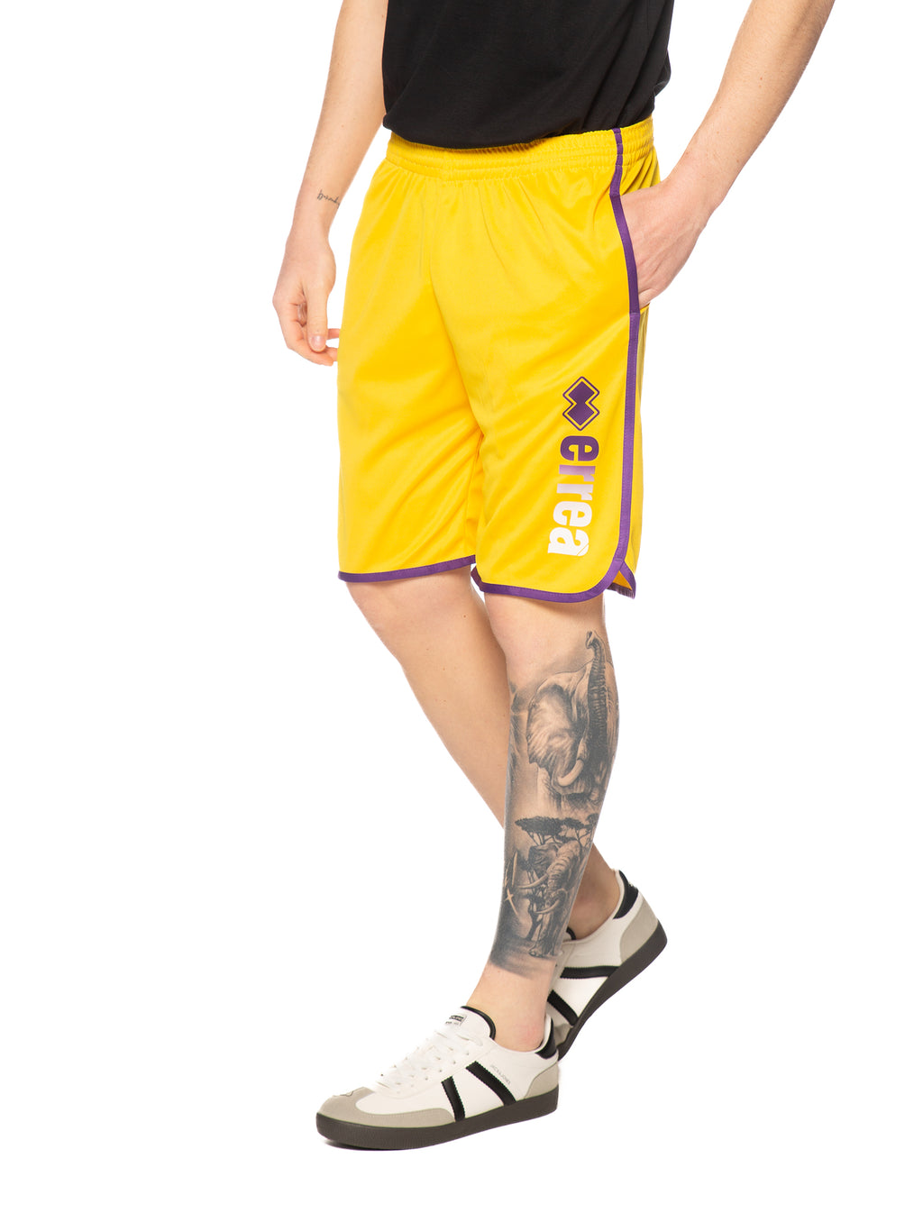 Bermuda Errea Giallo viola con logo grande R33P0U DEGRADE830 ERREA 