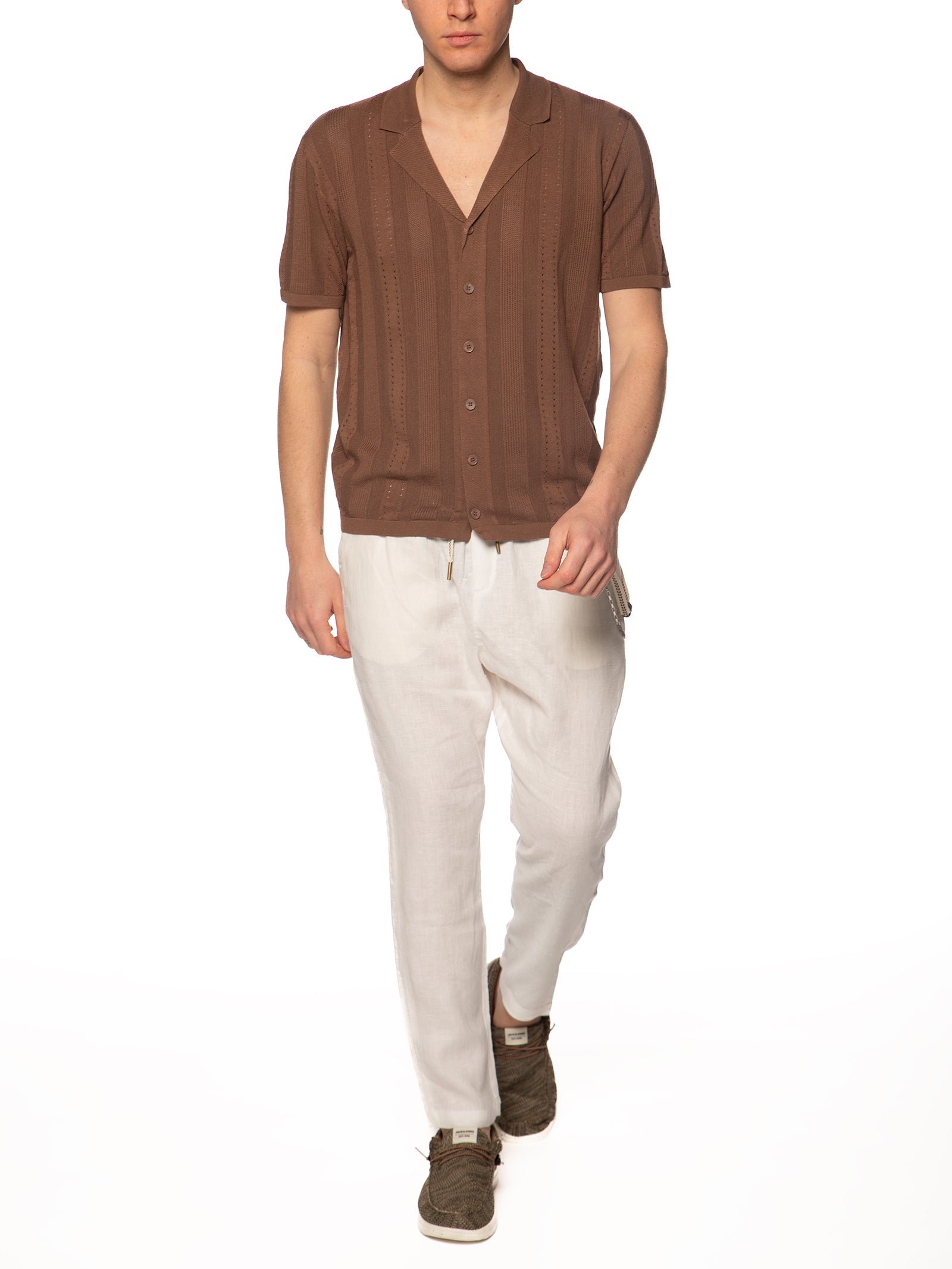 Pantalaccio Gianni Lupo Bianco in lino FJ3270 BIANCO GIANNI LUPO 