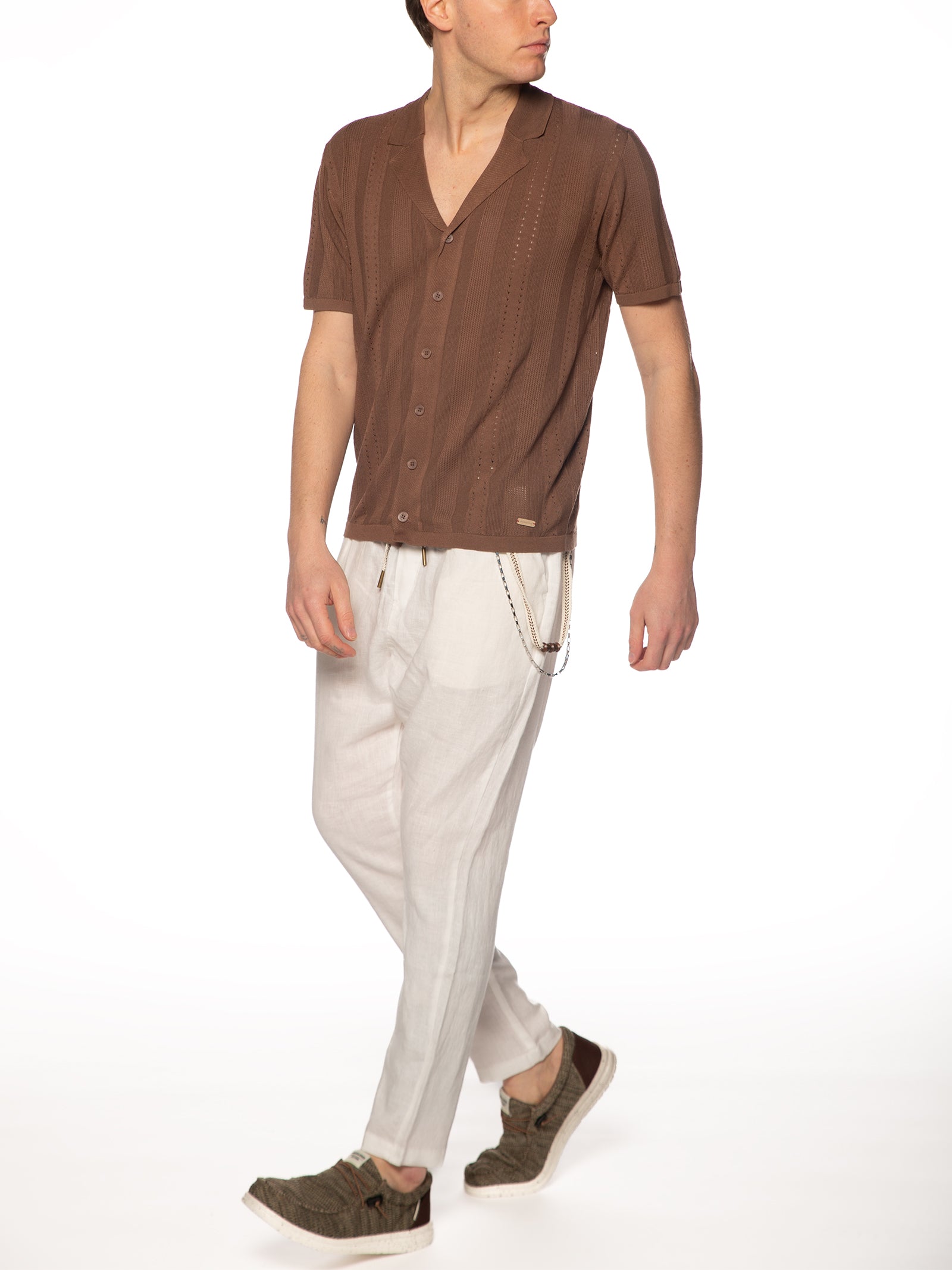 Pantalaccio Gianni Lupo Bianco in lino FJ3270 BIANCO GIANNI LUPO 