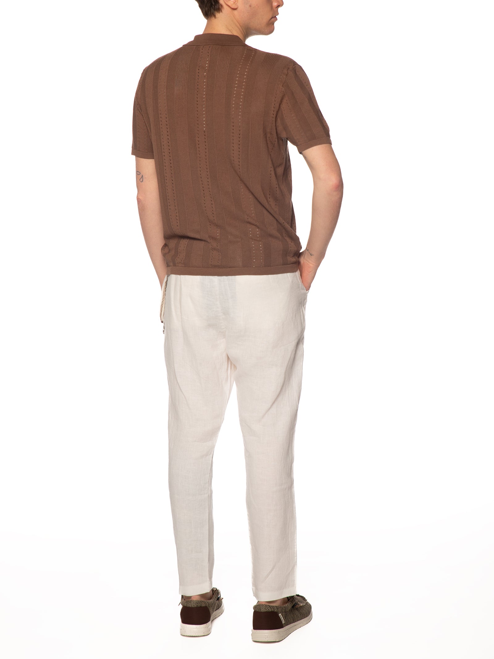 Pantalaccio Gianni Lupo Bianco in lino FJ3270 BIANCO GIANNI LUPO 