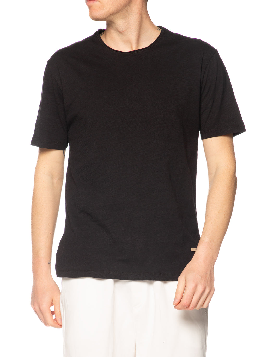 T-shirt Gianni Lupo Nero taglio vivo GL1053F BLACK GIANNI LUPO 