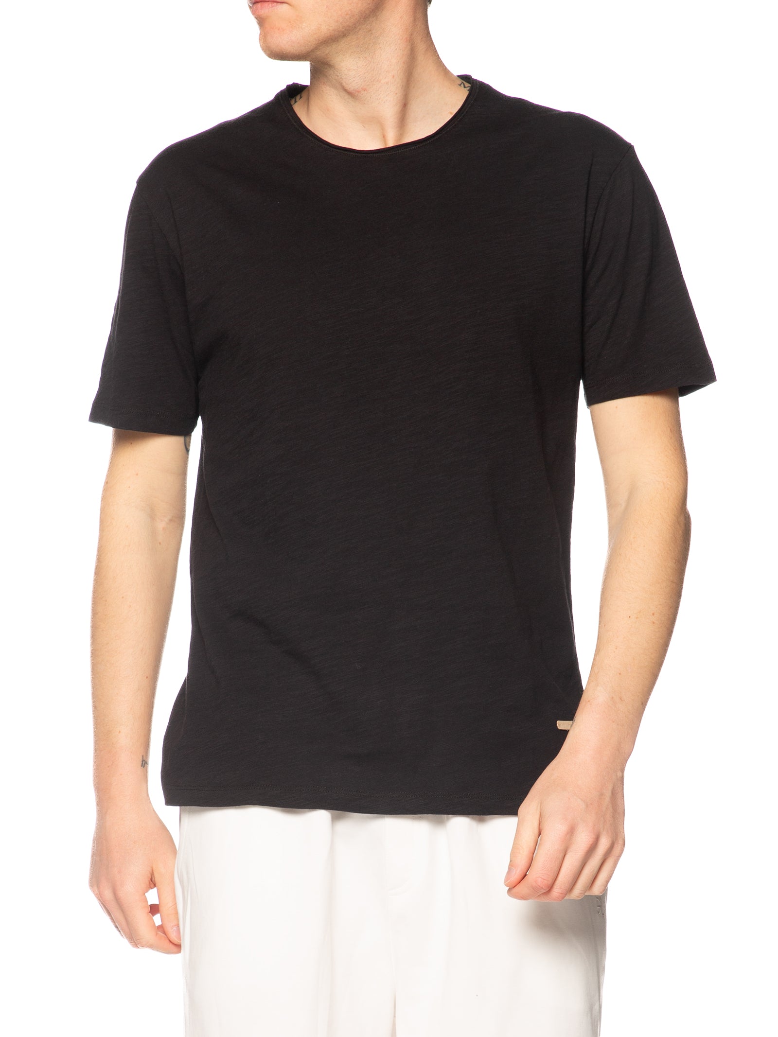 T-shirt Gianni Lupo Nero taglio vivo GL1053F BLACK GIANNI LUPO 