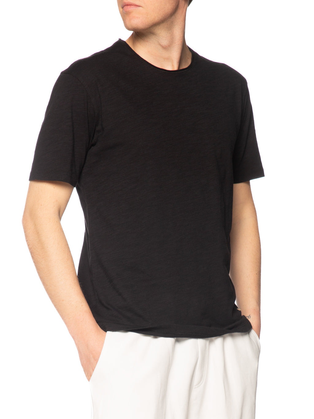 T-shirt Gianni Lupo Nero taglio vivo GL1053F BLACK GIANNI LUPO 